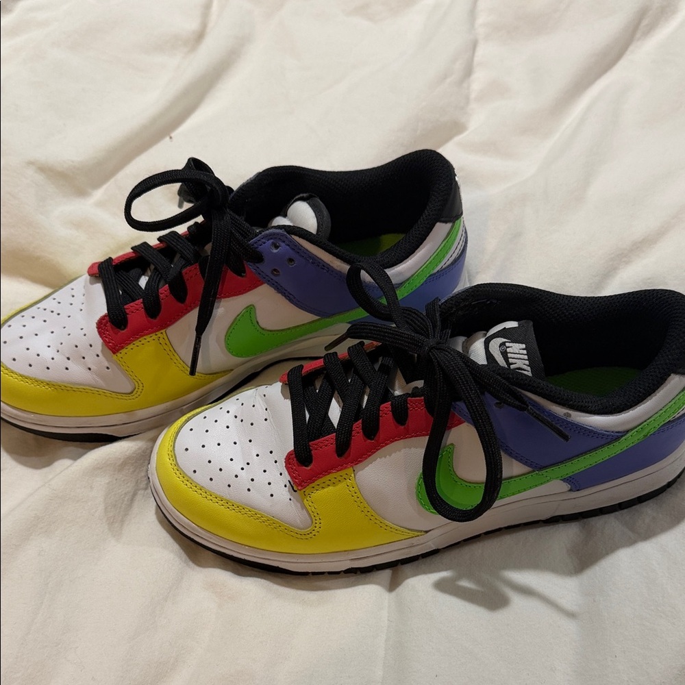 Nike Air Force Yellow, Red, Green, and Blue Sneakers W7.5